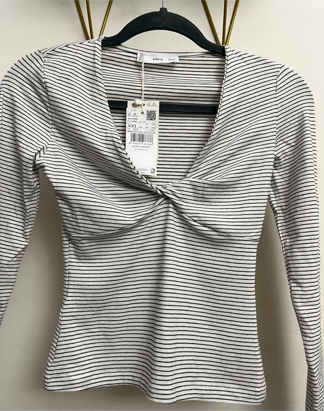 Mango Striped Twist Front Long Sleeve Top - photo 2