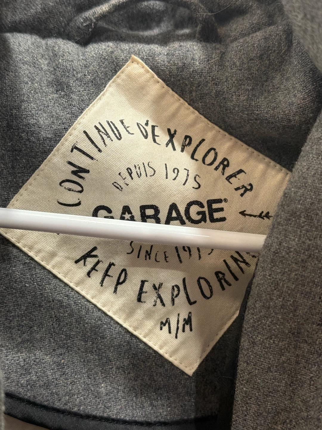 Garage Grey Coat with Faux Fur Hood - photo 2