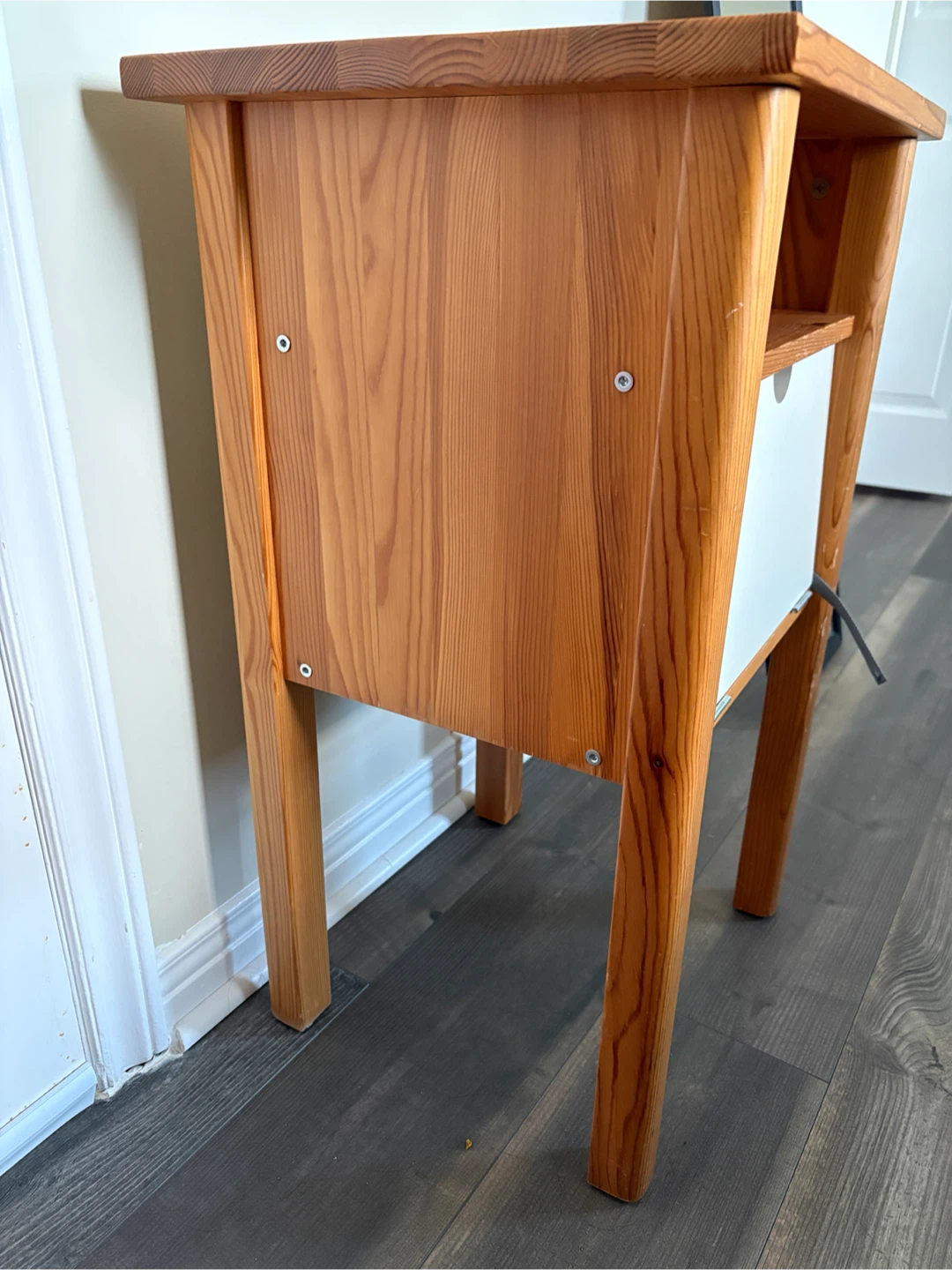 Wooden Nightstand with Drawer - photo 2