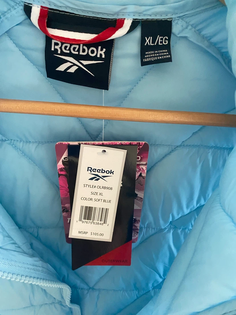 Brand New with tags Reebok Puffer Vest - Soft Blue - Size XL - photo 4