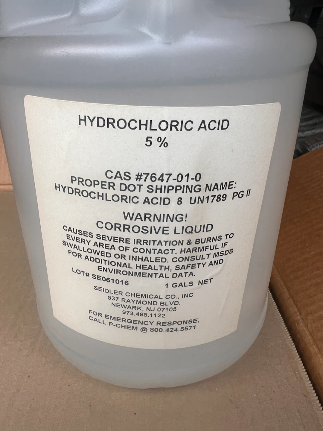 Seidler Chemical Hydrochloric Acid 5% - 1 Gallon ) - photo 2