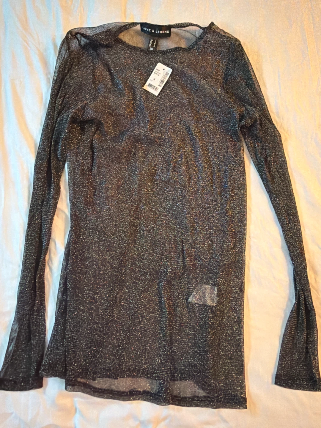 Love & Legend Sparkle Mesh Top Size X