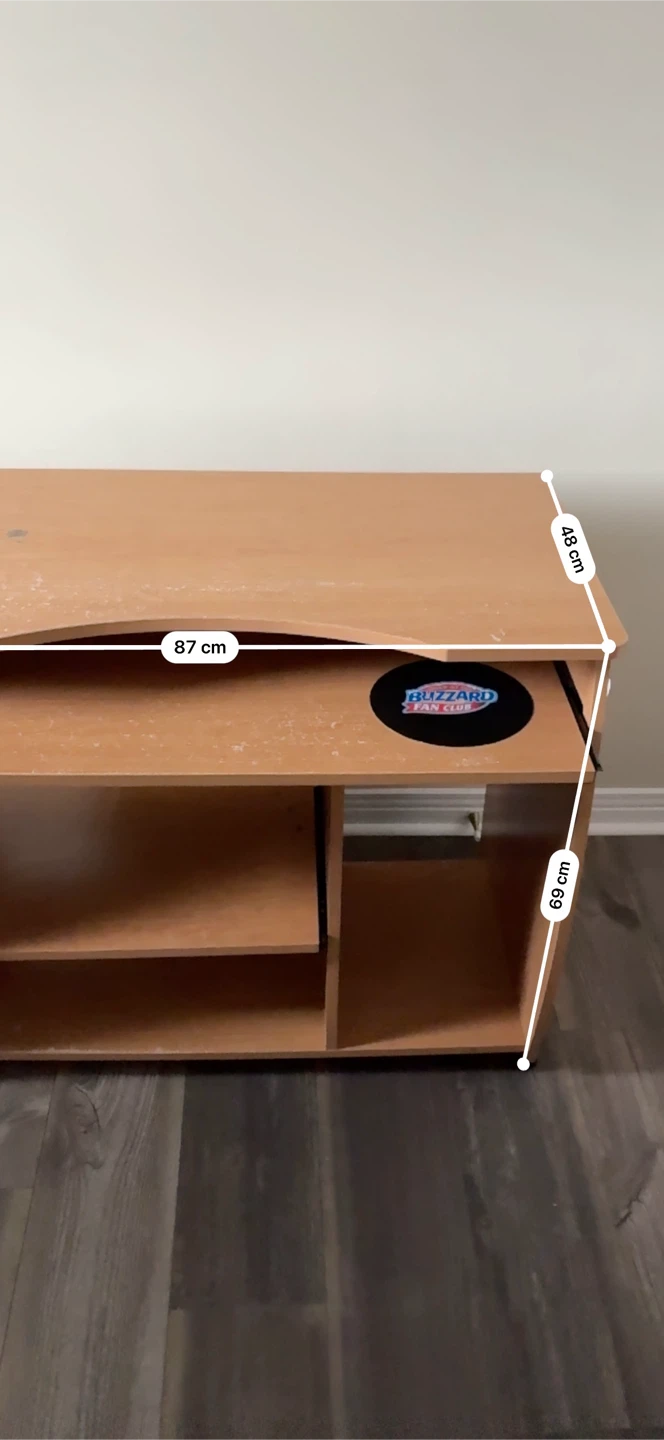 Wood computer desk with keyboard tray