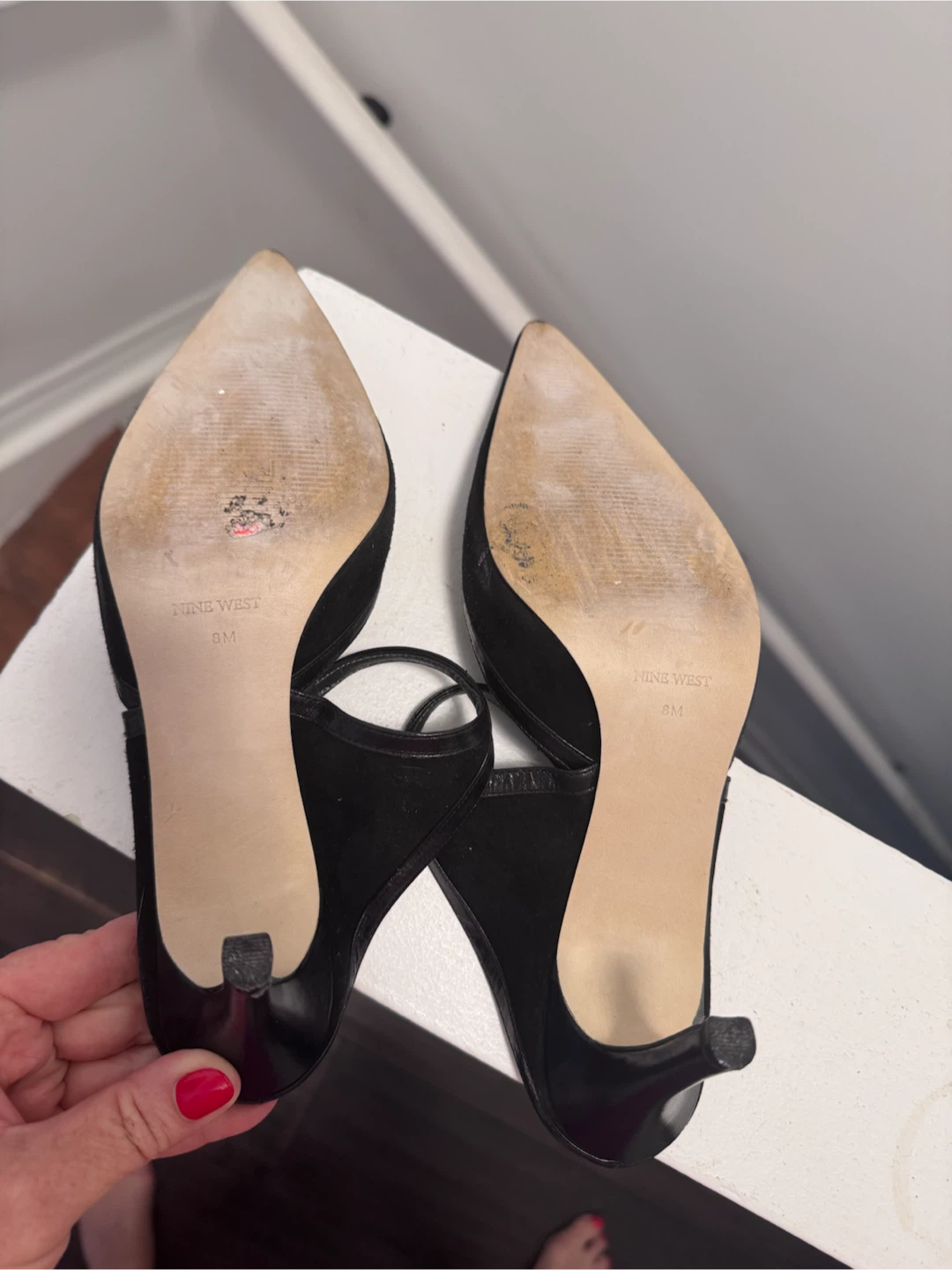 Nine West Black Suede Mules - Size 6M - photo 3