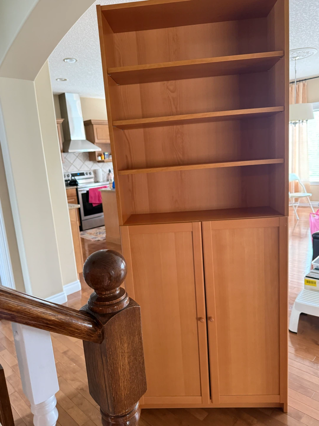 Wooden Bookshelf with Cabinet