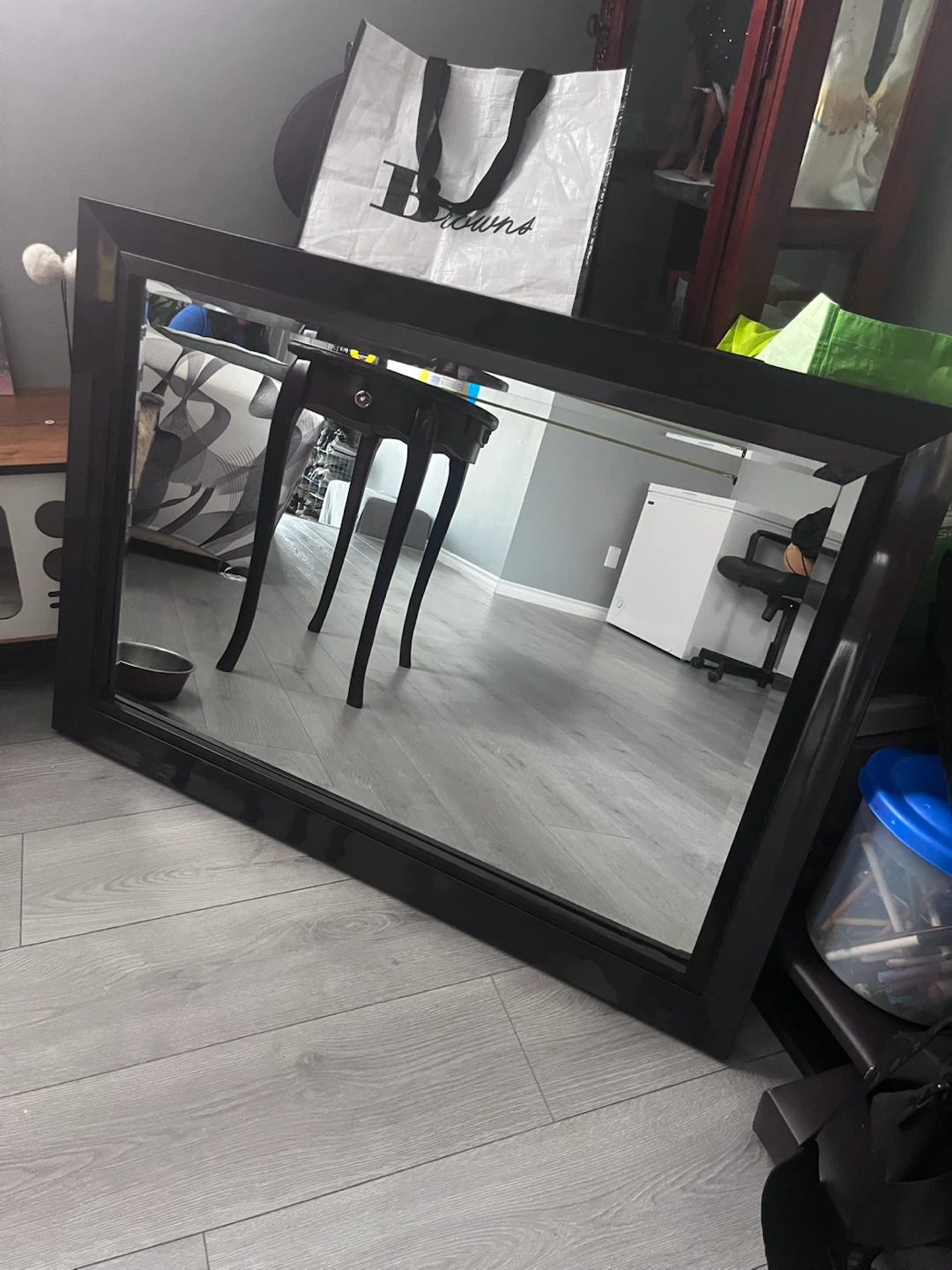 Dark Brown Framed Mirror
