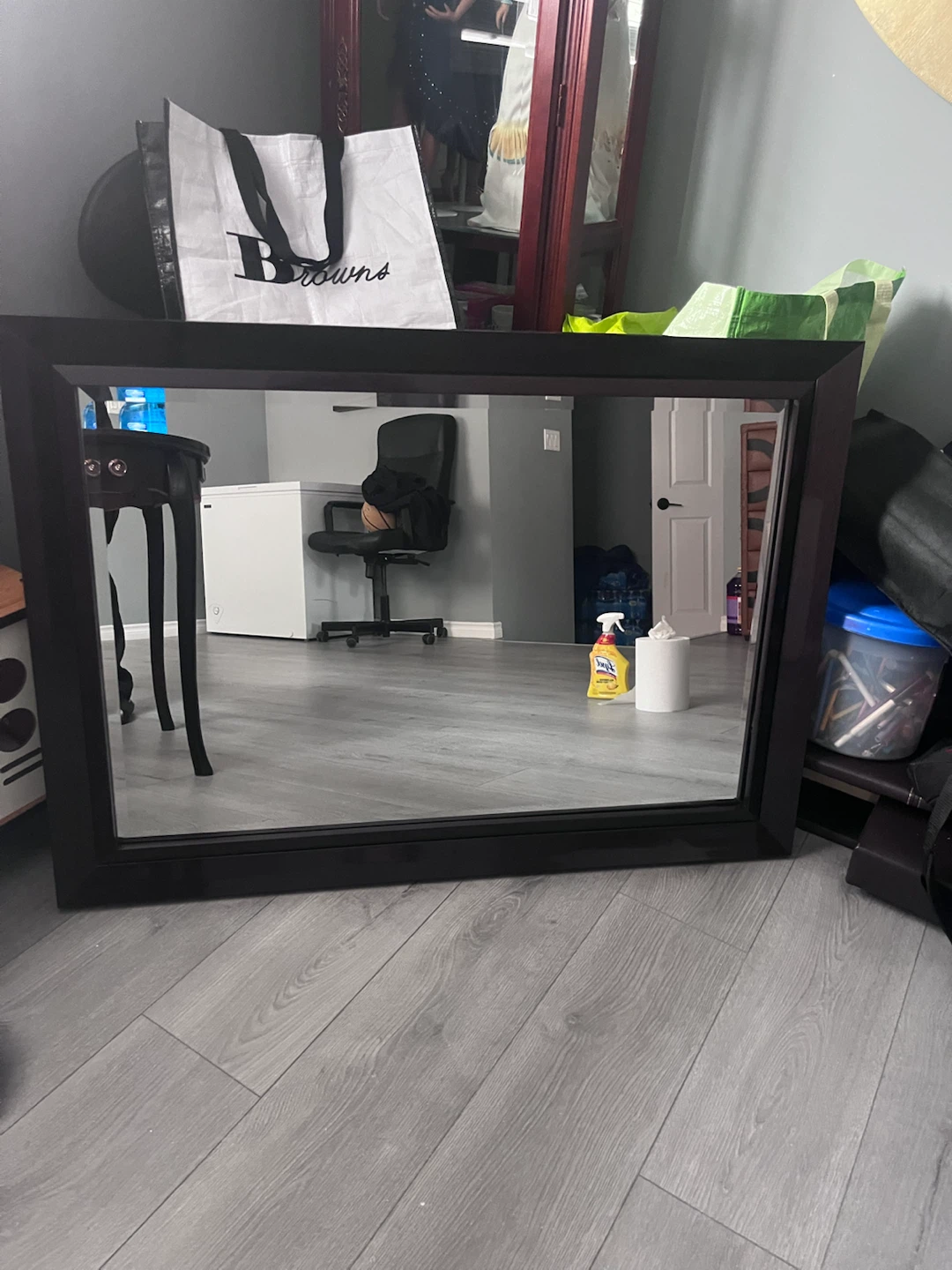 Dark Brown Framed Mirror - photo 4
