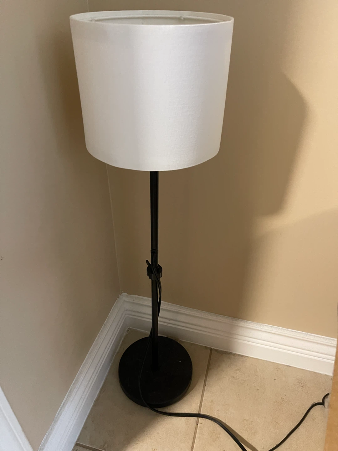 Adjustable Floor Lamp with White Shade
