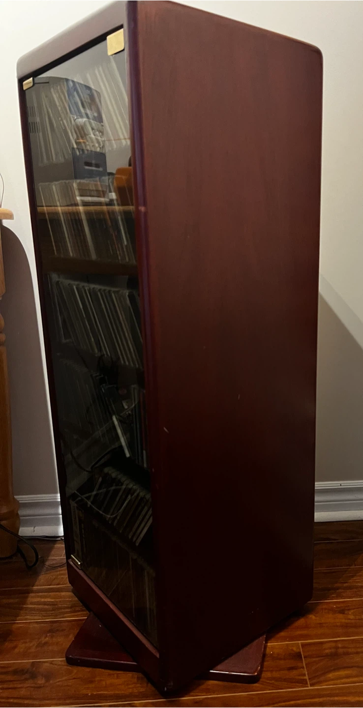 Wooden CD/DVD Storage Cabinet with Glass Door - photo 2