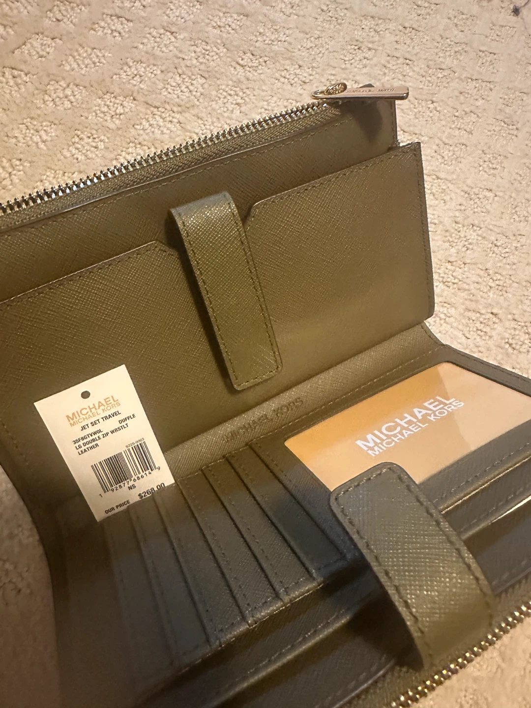 Michael Kors Jet Set Travel Large Zip Wristlet Olive - photo 2