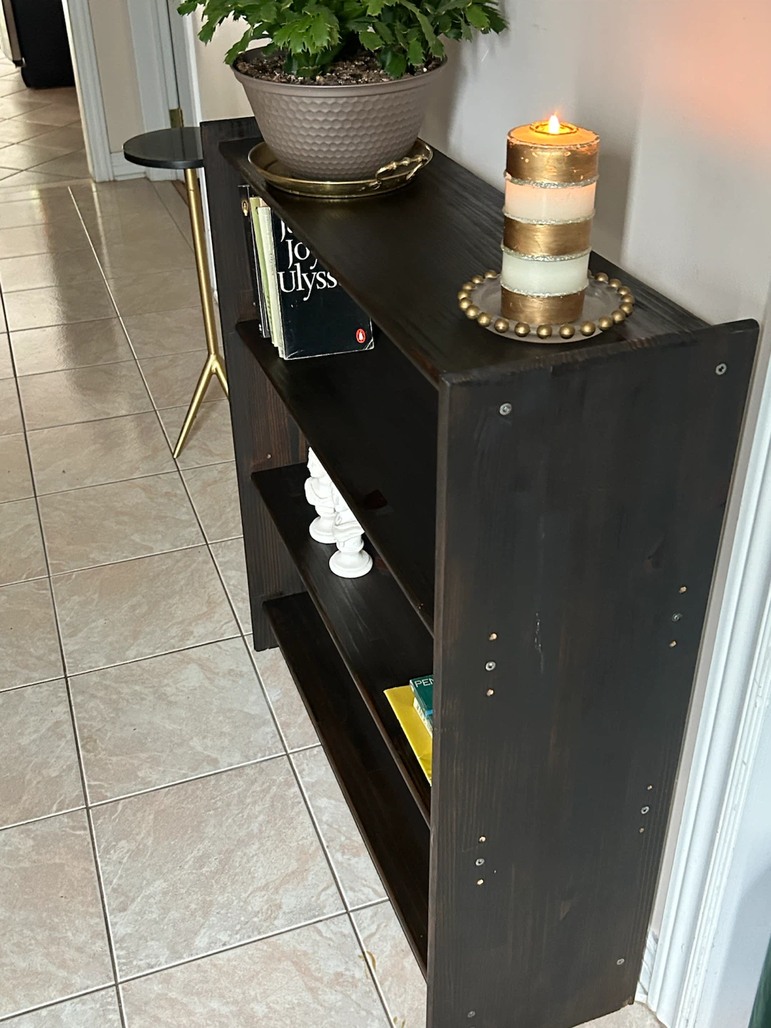 Dark Wood 3-Shelf Bookcase - photo 2
