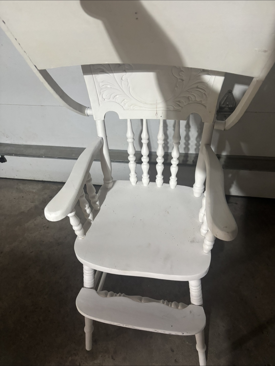 White Wooden High Chair vintage - photo 5