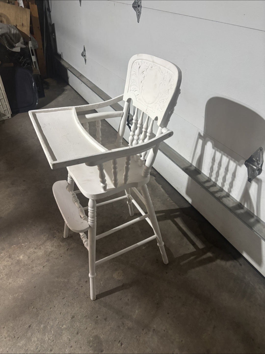 White Wooden High Chair vintage - photo 4