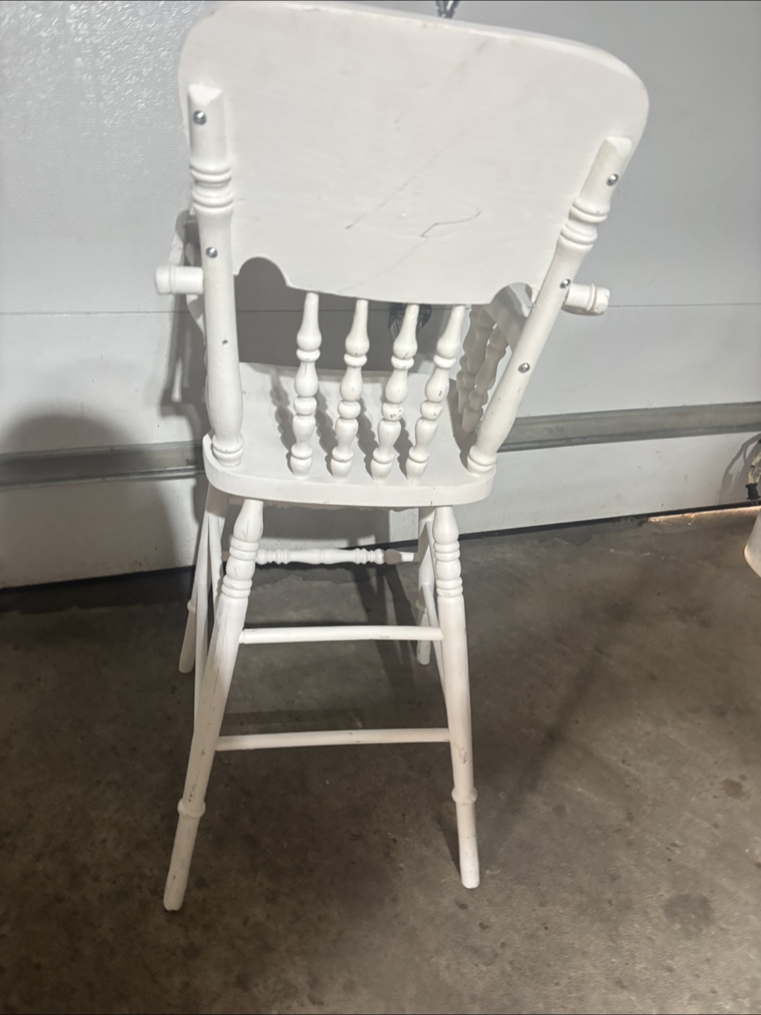 White Wooden High Chair vintage - photo 3