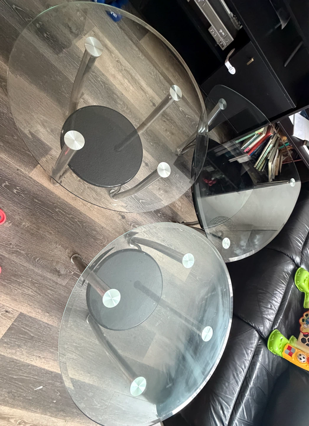 Glass top coffee table set