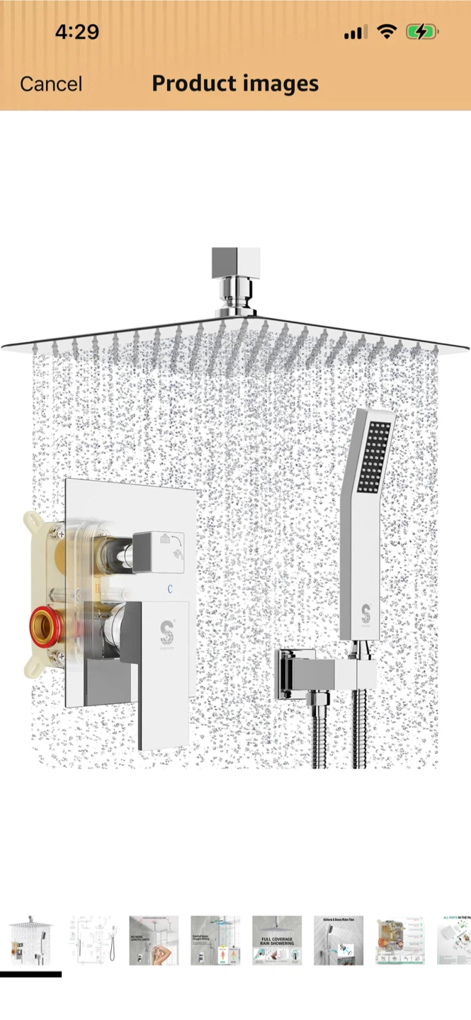 New-10-Inch Square Rain Shower Head with Handheld Sprayer Set