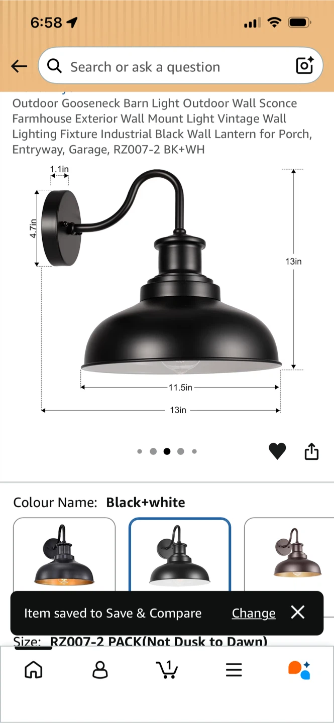 Brand New-Outdoor Gooseneck Barn Light Fixture - (2 Pack) - photo 2