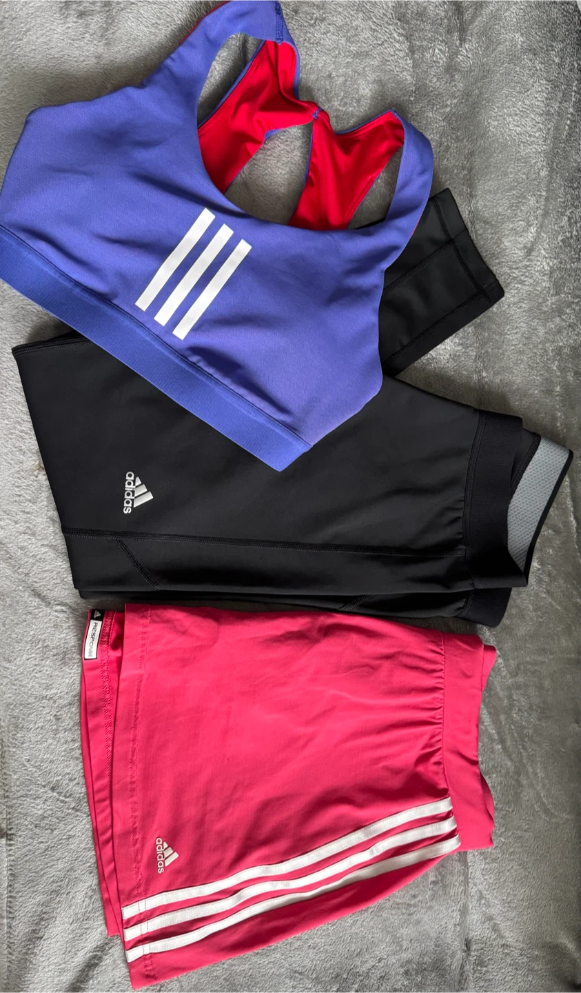 Set of 3 Adidas set - tennis skirt, sports bra & compression