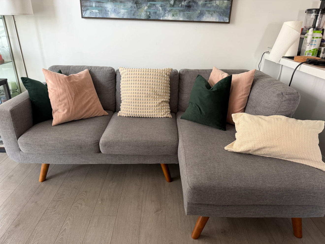 Structube Grey Sectional Sofa with Chaise