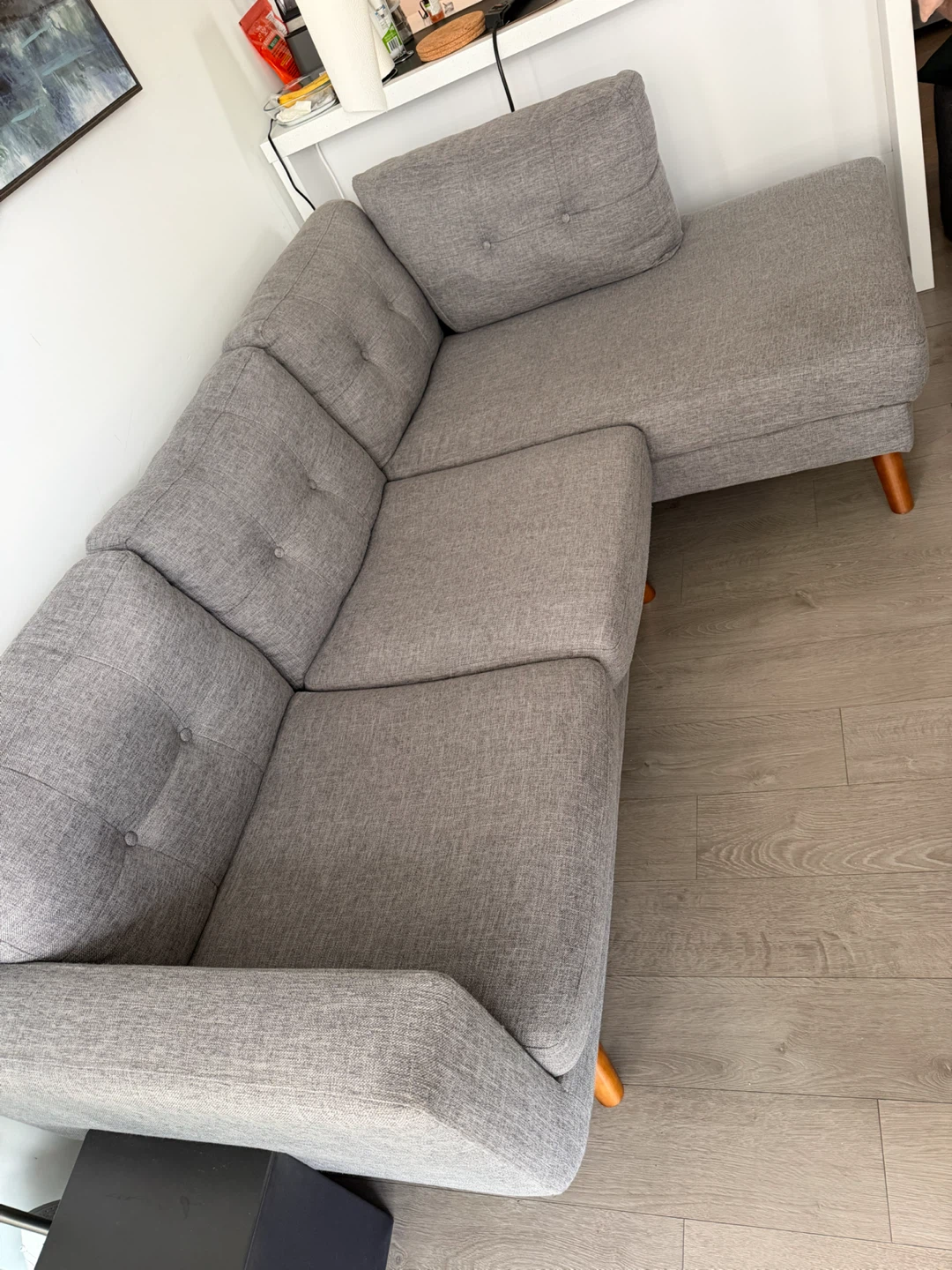 Structube Grey Sectional Sofa with Chaise - photo 2