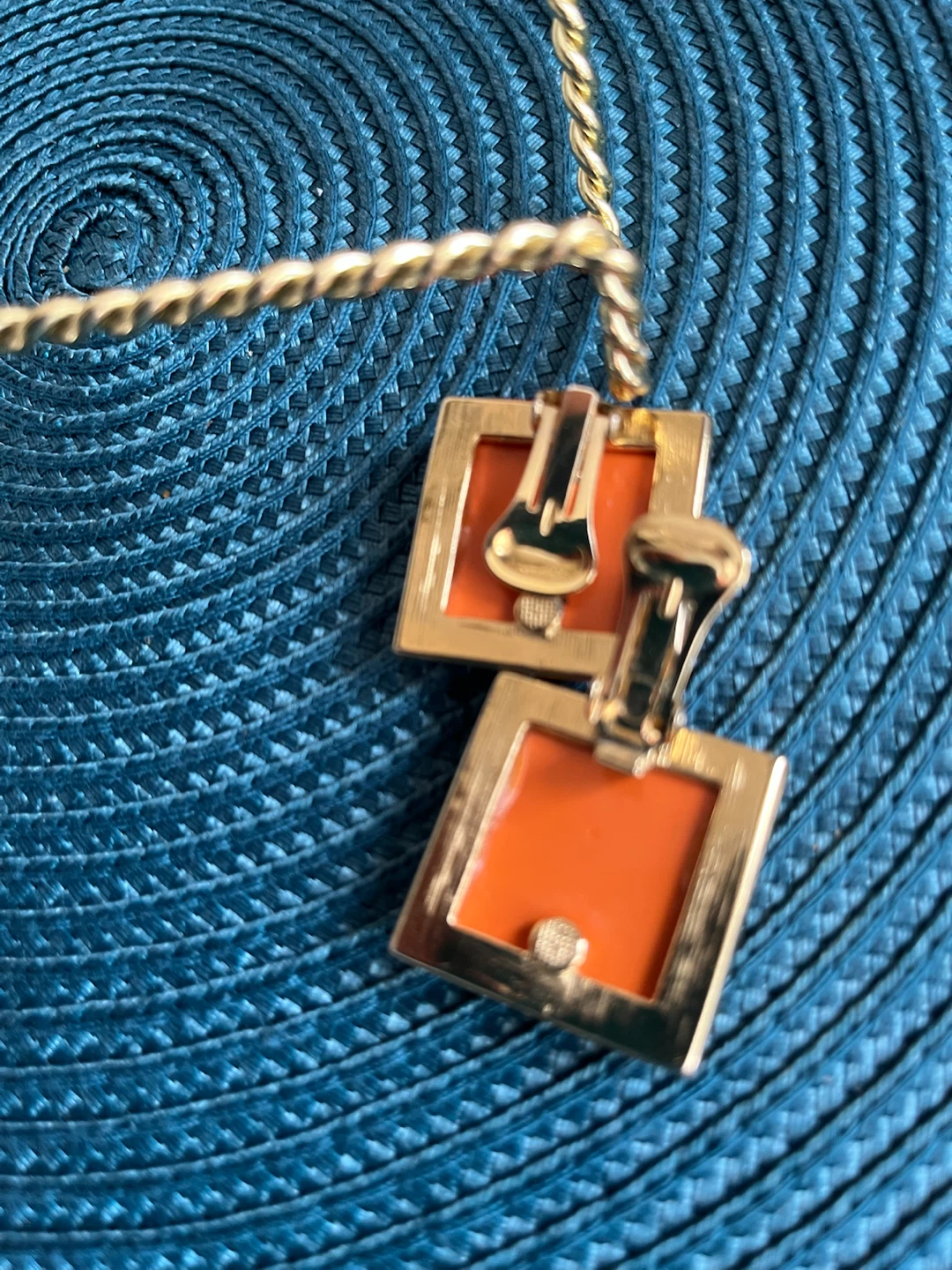 Vintage Caramel Colour Square Clip-On Earrings - photo 3