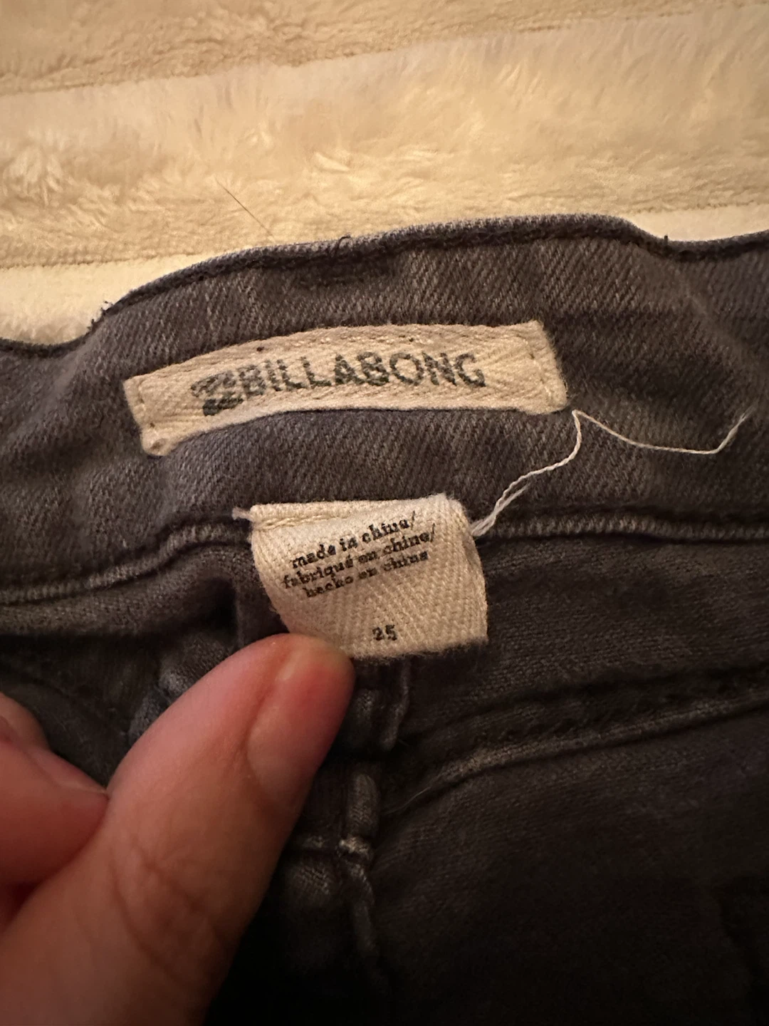 Billabong Grey Denim Cutoff Shorts Size 25 - photo 2