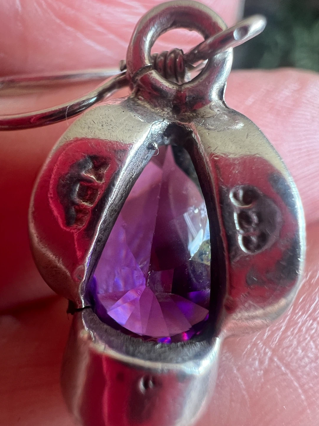 Silver Teardrop Amethyst Earrings - photo 3