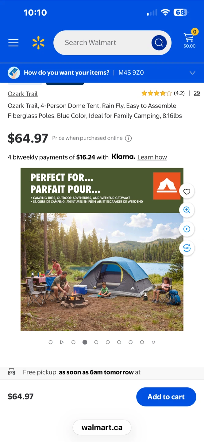 Ozark Trail 4-Person Dome Tent Blue