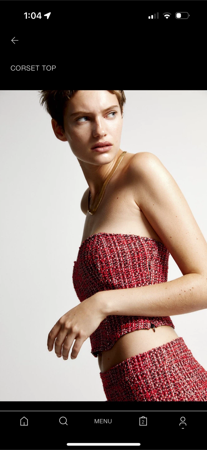 Zara Textured Corset Top and Pants Set - photo 2