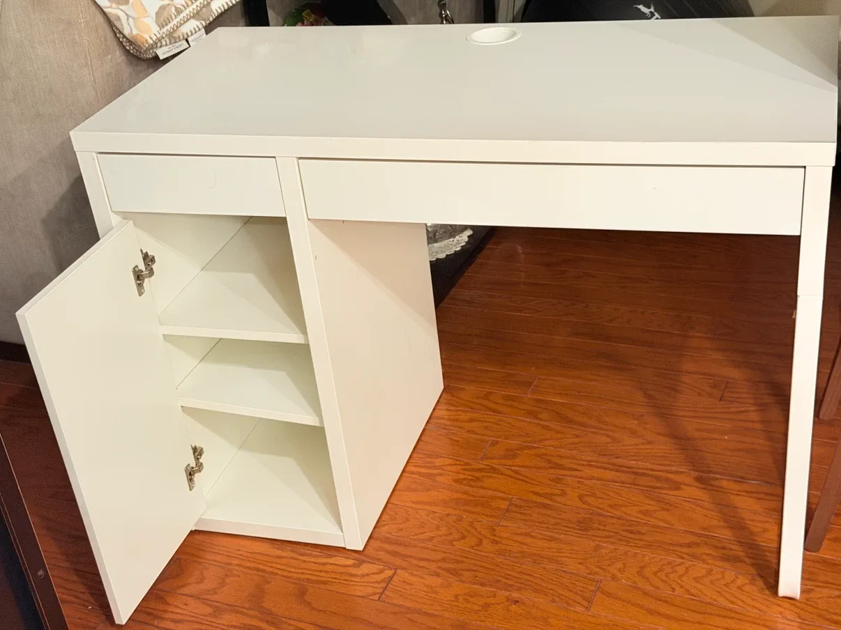 White Desk with Storage