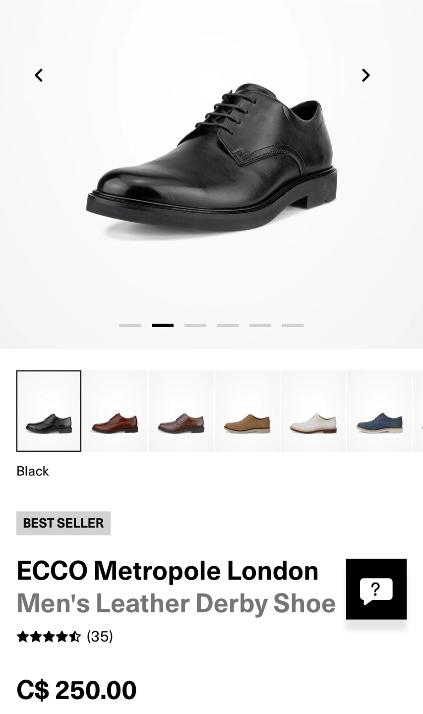 Brand New ECCO Leather Derby Shoes - photo 5