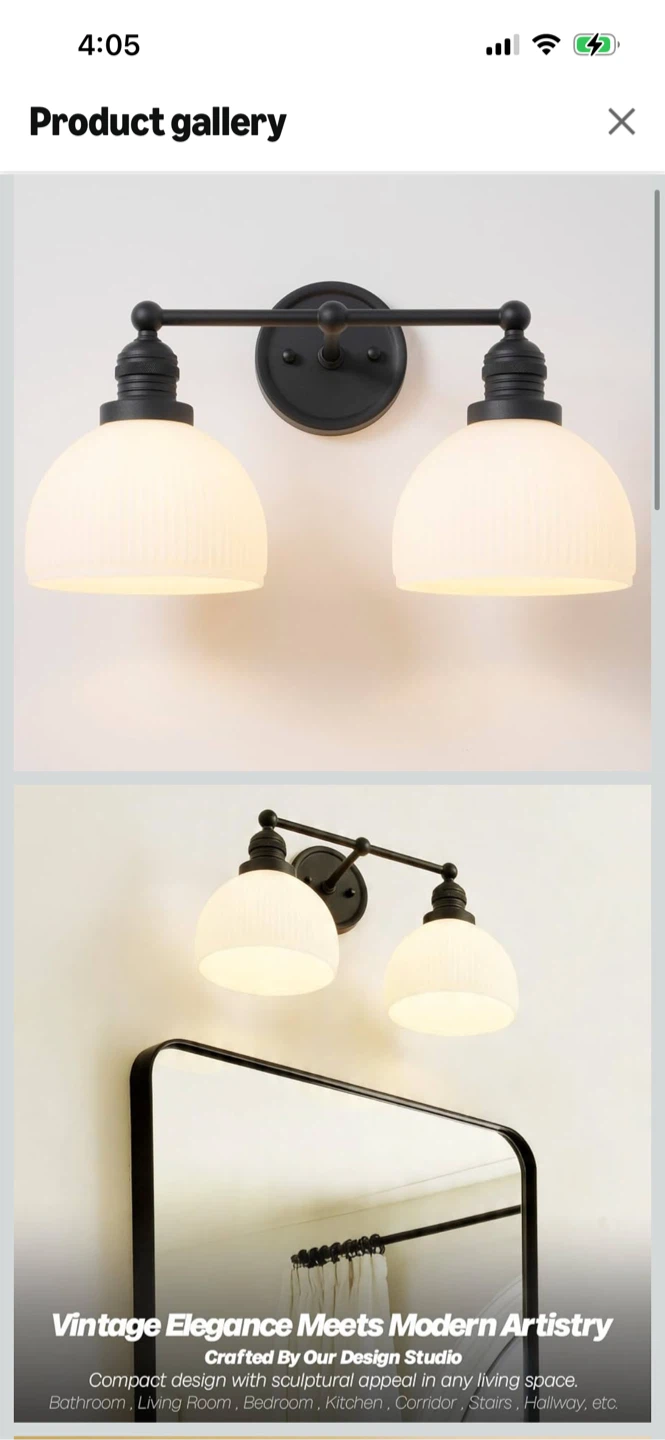 Brand New 2-Light Black Milk Glass Sconce Vanity Light