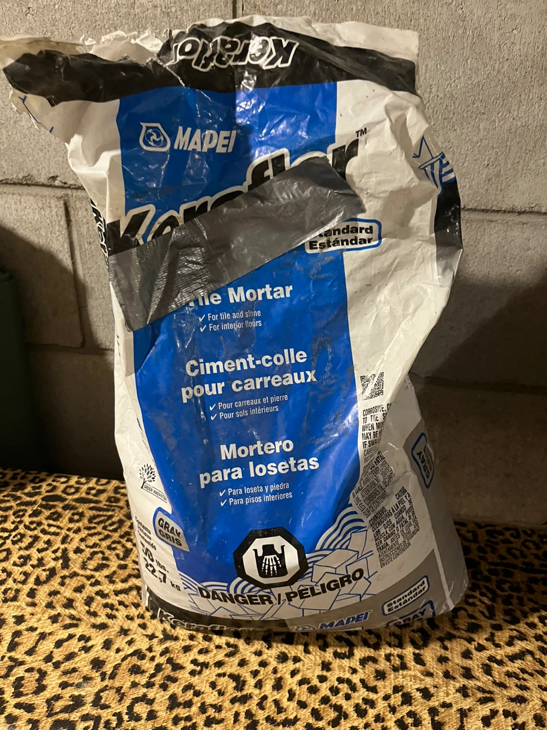 MAPEI Gray Tile Mortar - half bag