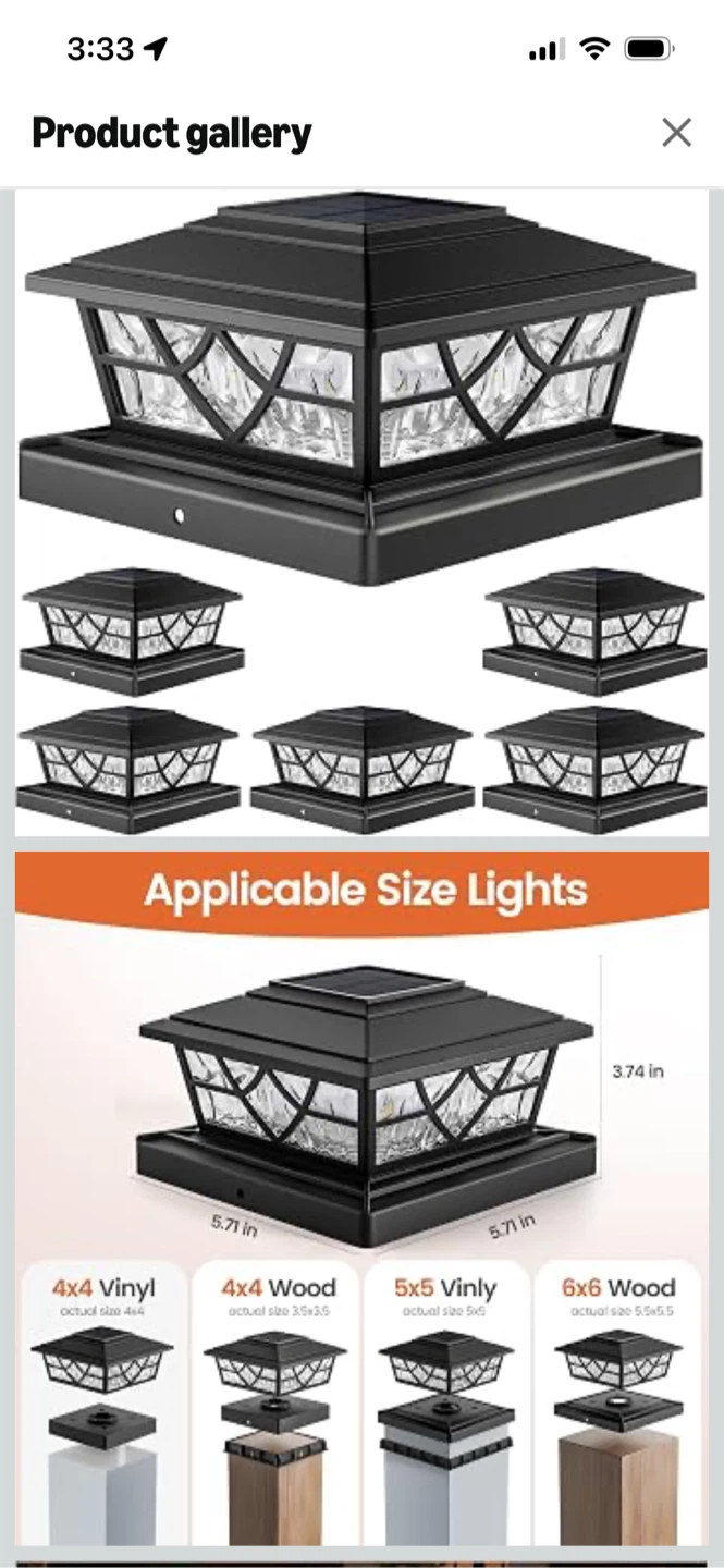 Brand New-APONUO 4x4 Solar Post Caps Lights 6 Pack
