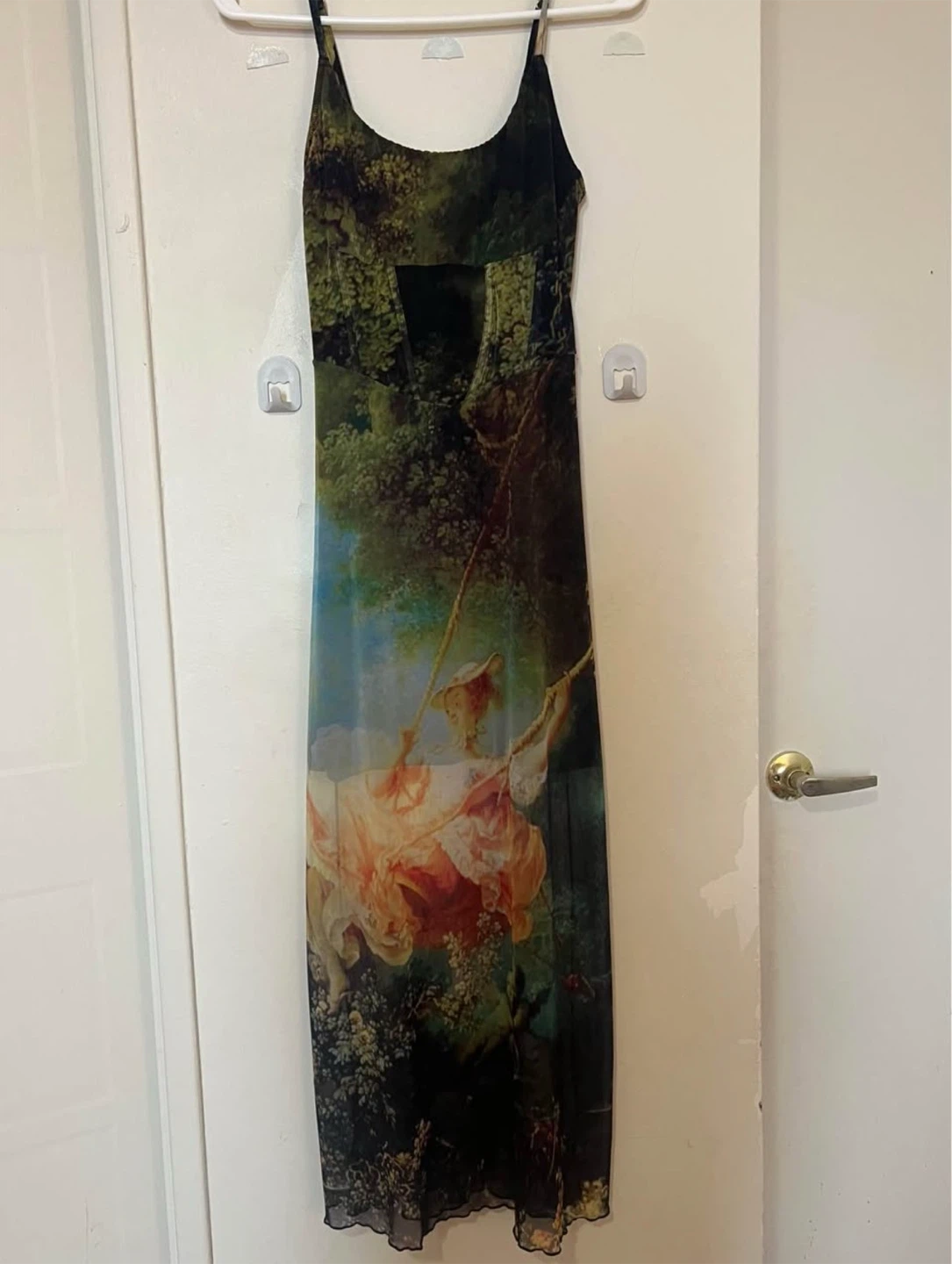 Mesh Maxi Dress with "The Swing" (1767) by Fragonard Print - photo 3