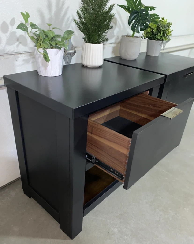 Ashley Hardwood Modern Nightstands Midnight Black - photo 3