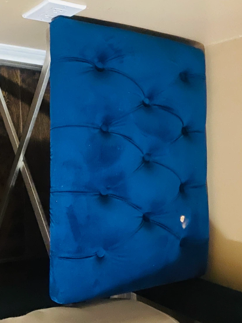 Tufted Velvet 2 Ottoman Bench - Royal Blue - photo 2