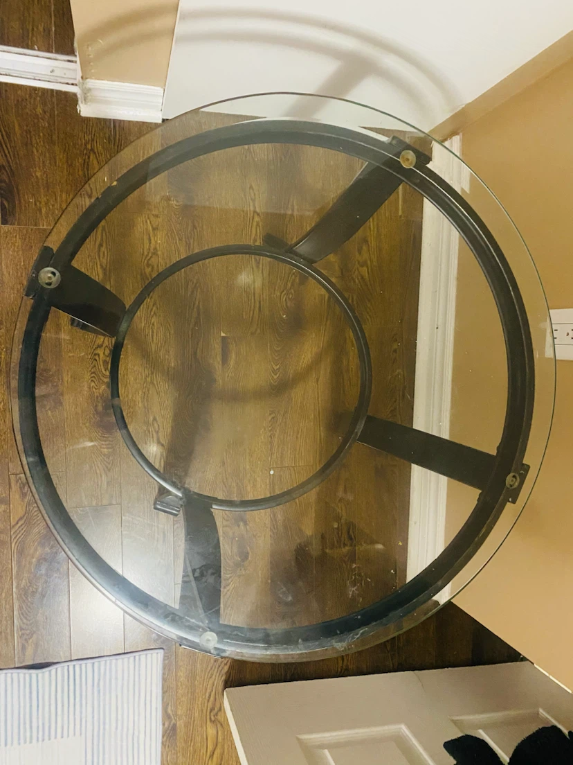 Round Glass Top Side Table - photo 2