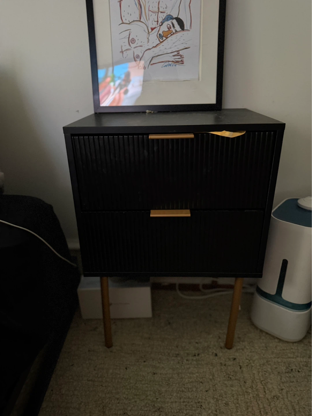 Modern mid-century inspired 2-drawer nightstand/accent cabinet. - photo 2