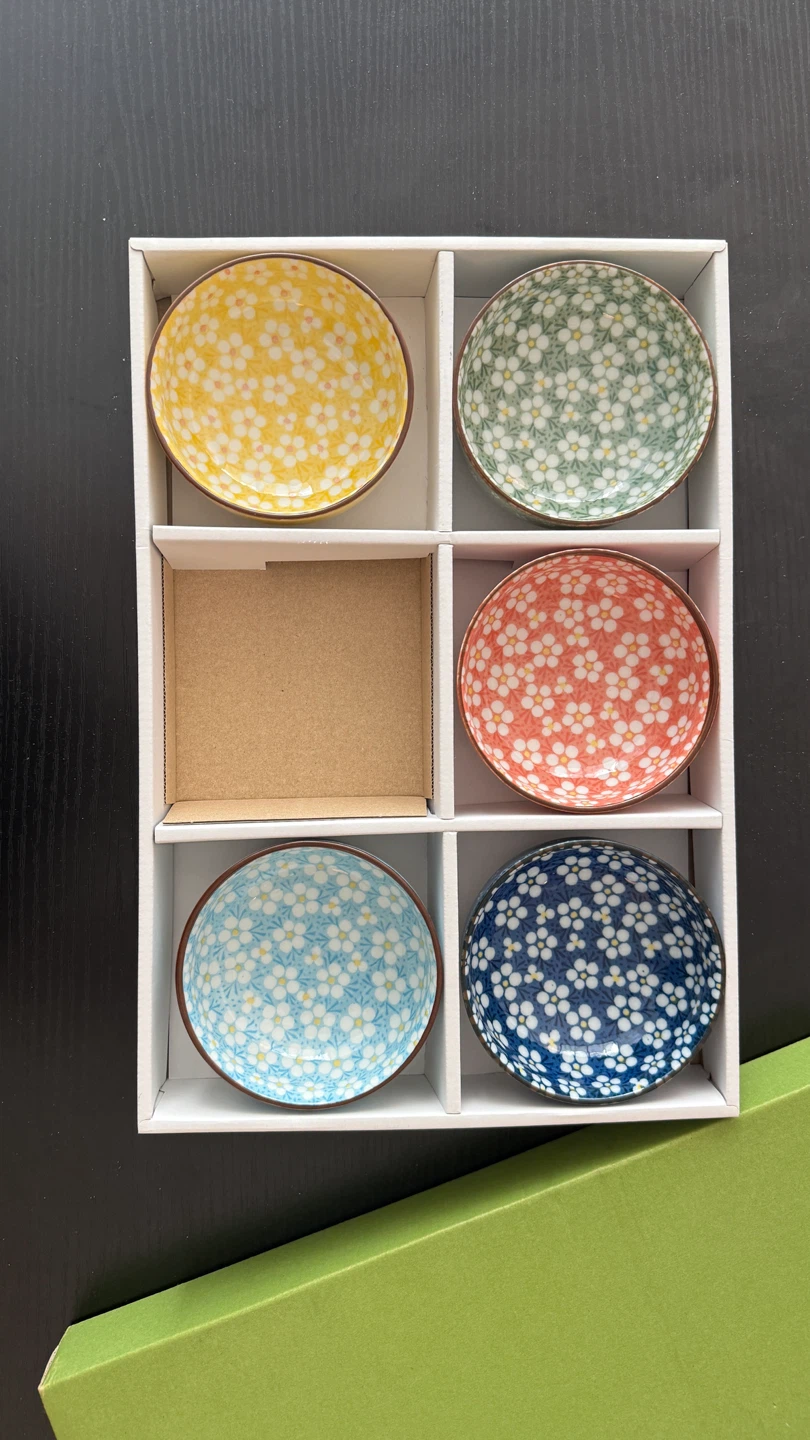 Made in Japan 5 Small Ceramic Bowls Set with Box