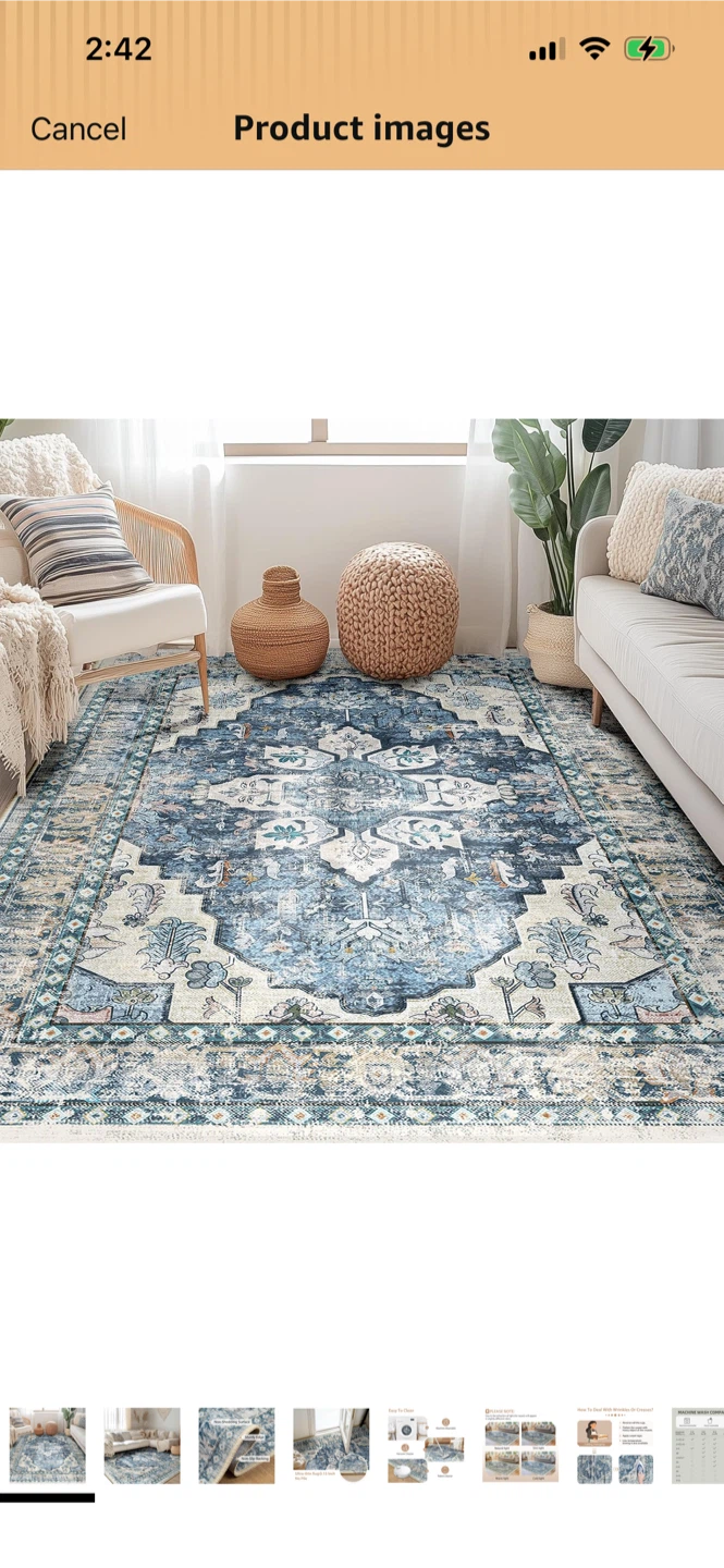 New -BESTSWEETIE Area Rug 5x7 - Washable, Low Pile