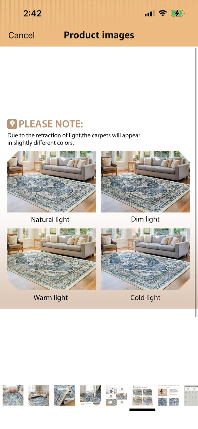 New -BESTSWEETIE Area Rug 5x7 - Washable, Low Pile - photo 3