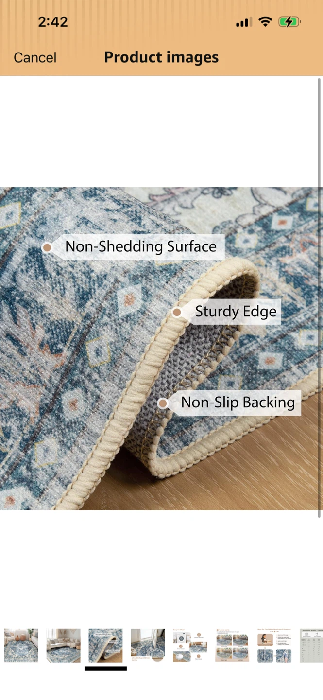 New -BESTSWEETIE Area Rug 5x7 - Washable, Low Pile - photo 5