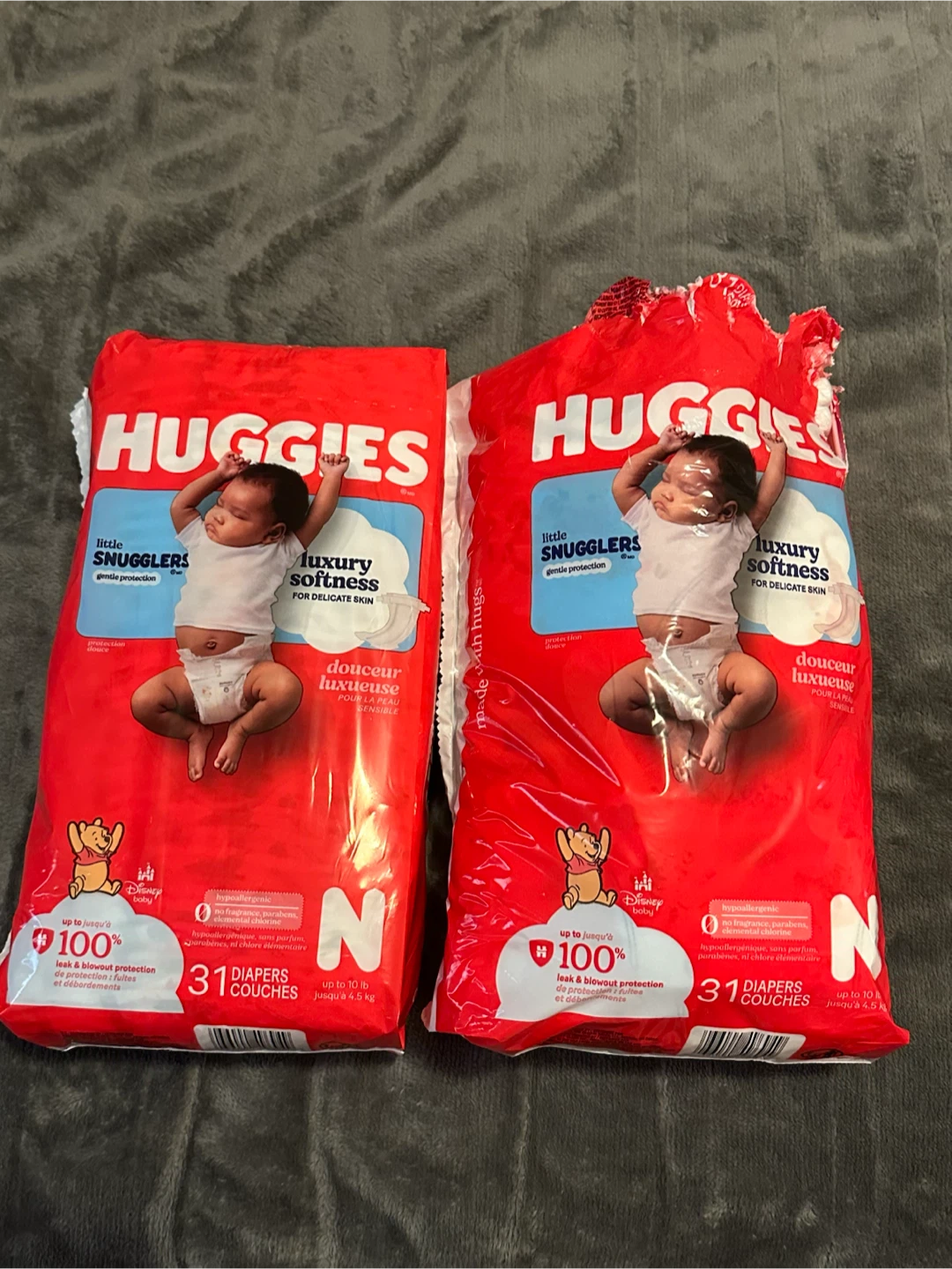 Huggies Little Snugglers Diapers Size N (2x 31 Count)
