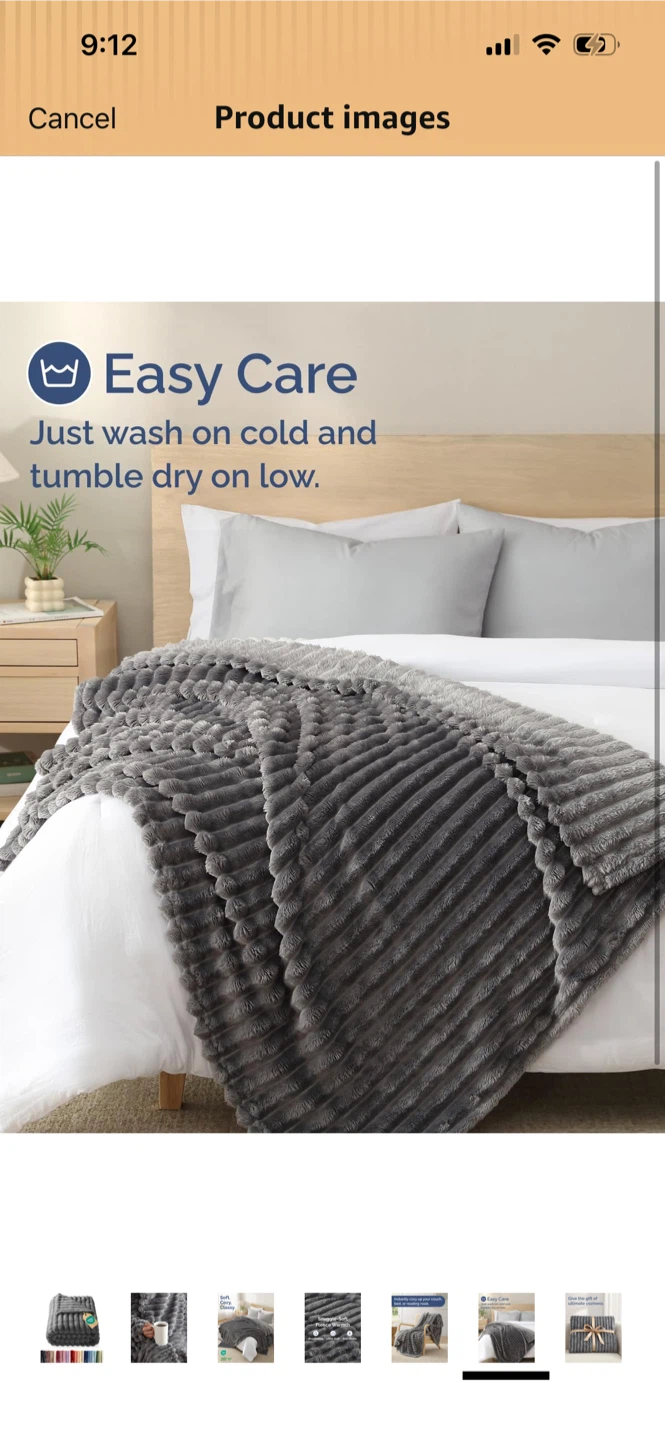 New-Bedsure Super Soft Fleece Throw Blanket - Dark Grey - photo 2