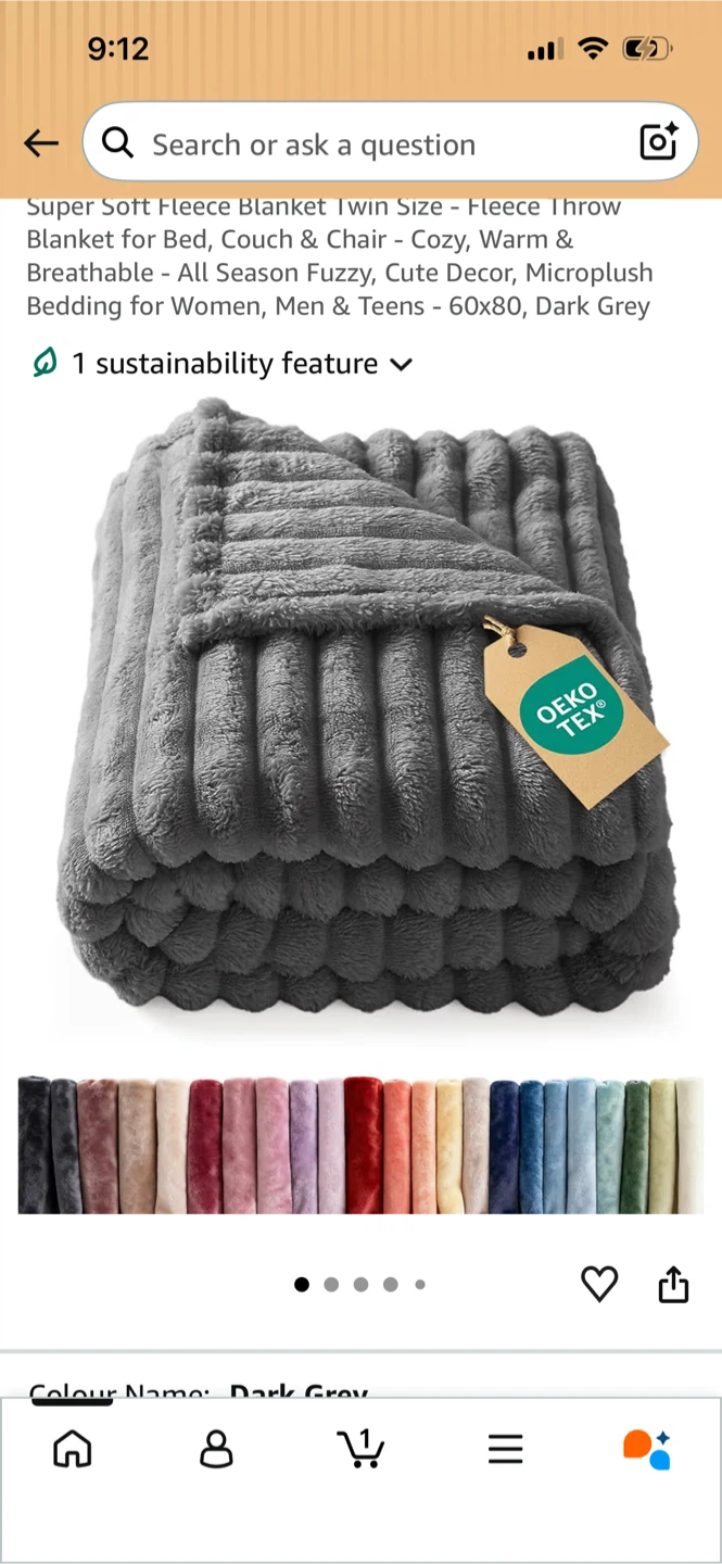 New-Bedsure Super Soft Fleece Throw Blanket - Dark Grey - photo 4
