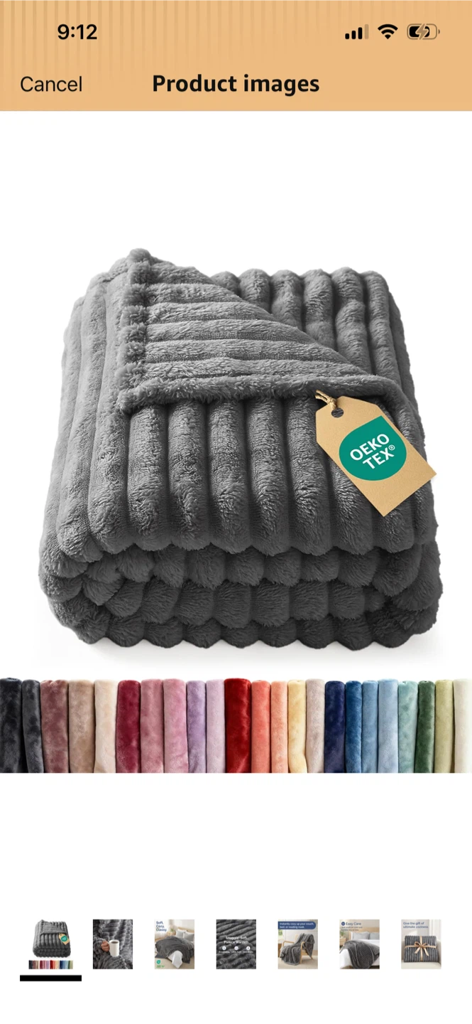 New-Bedsure Super Soft Fleece Throw Blanket - Dark Grey - photo 5