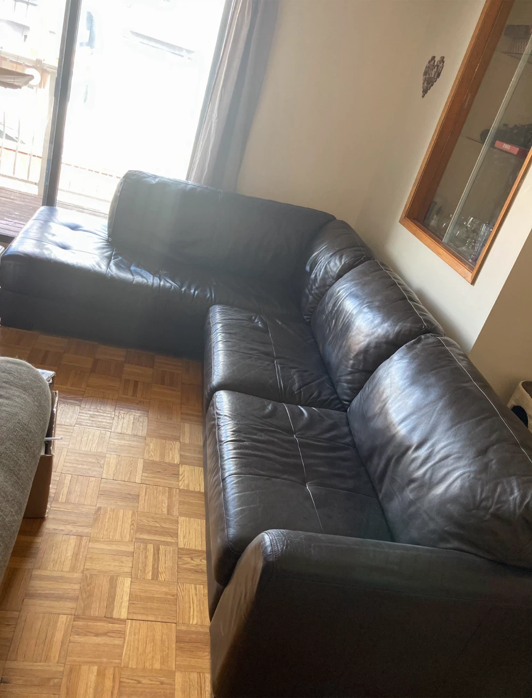Dark Brown Leather Sectional Sofa