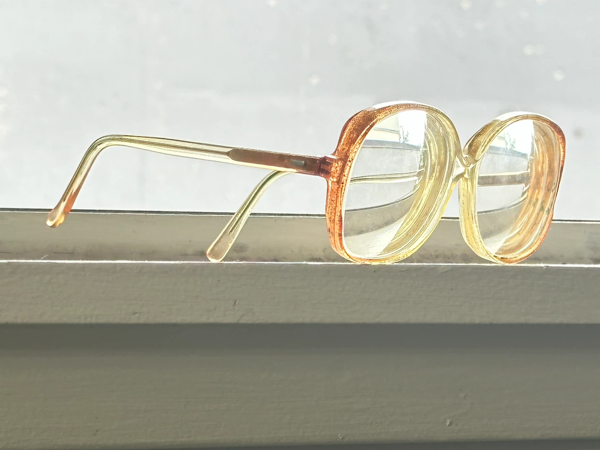 Vintage Frame France Glasses Cognac Amber Eyeglasses 1960s 1970s - photo 2