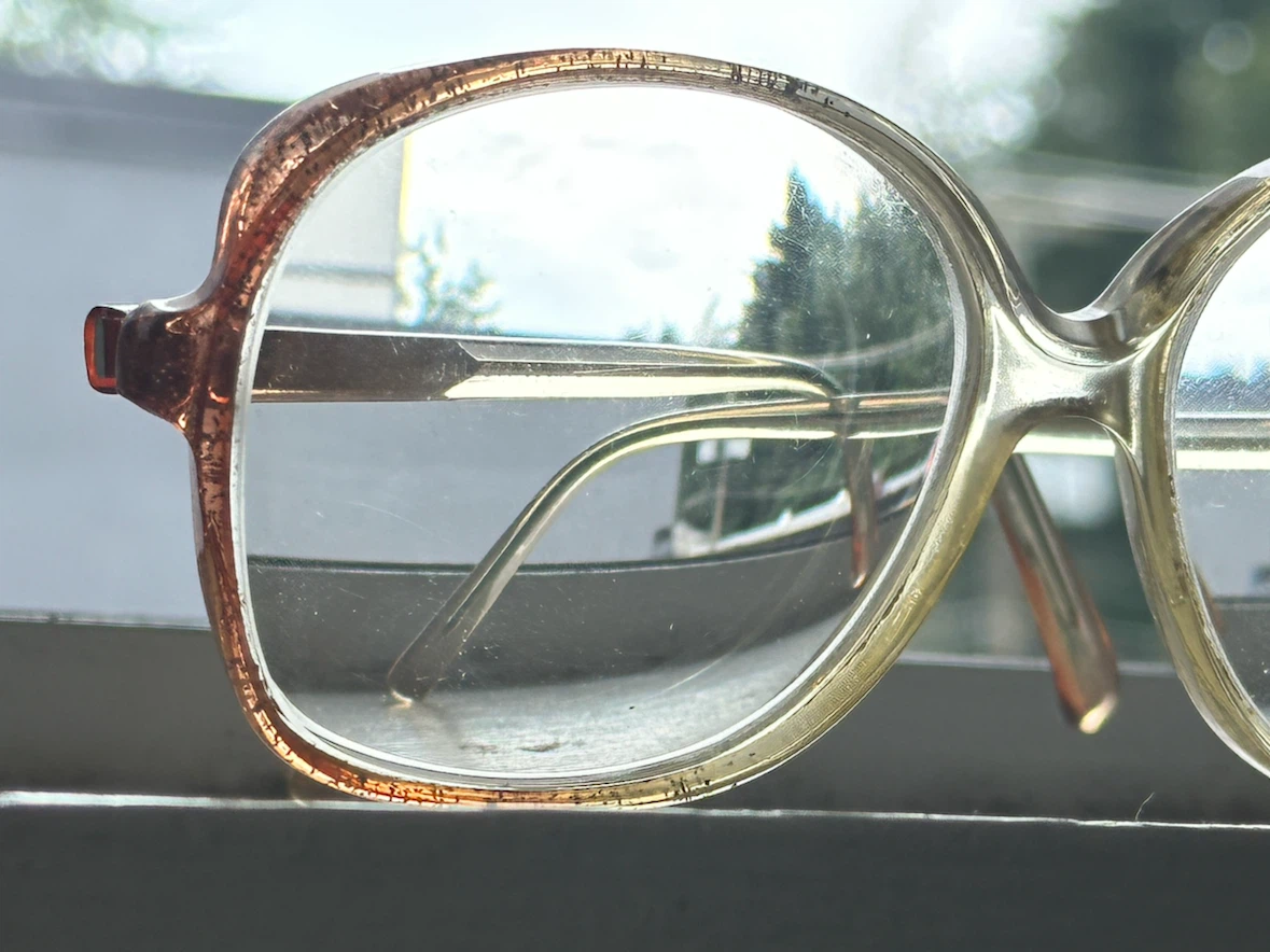 Vintage Frame France Glasses Cognac Amber Eyeglasses 1960s 1970s - photo 3